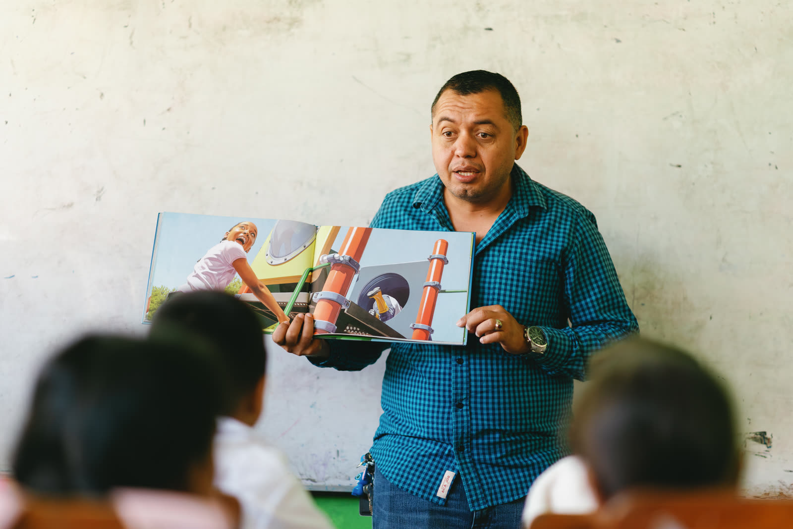 Teacher reading to class